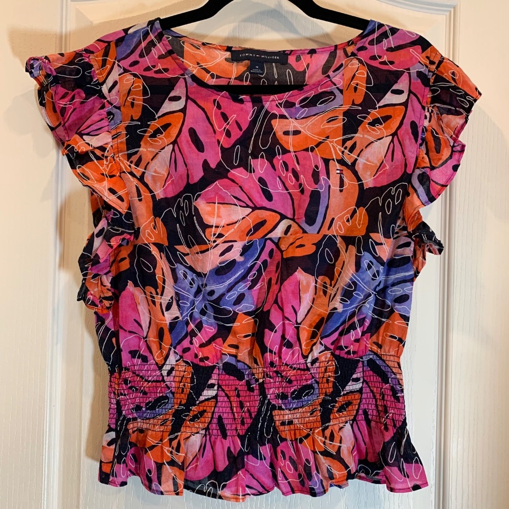 Tommy Hilfiger‎ – Floral Print Short Sleeve Top - Medium